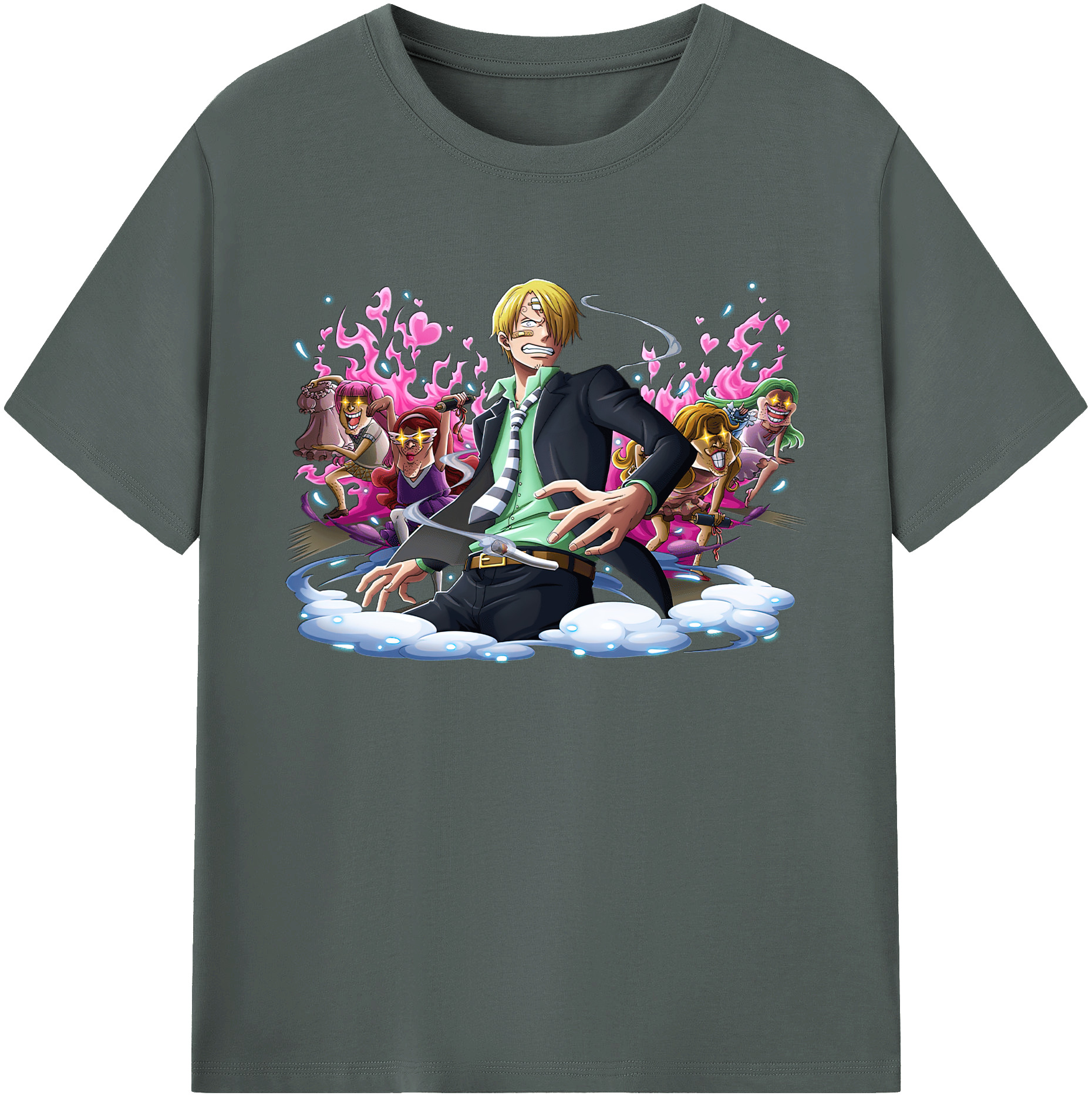 （画像用） ワンピース サンジ ONE PIECE Sanji 綿100％ メンズ半袖Tシャツ｜肌触りやわらか＆通気性